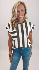 Stripe Theory Top (olive)