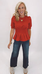 Tuck & Tailor Top (red)