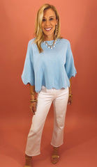 Scallop Crush Sweater (lt blue)