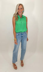 Blossom Button Top (green)