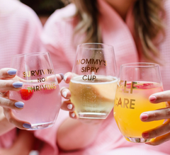 Surviving Not Thriving Wine Glass