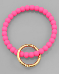 Silicone Bead/Ball Keychain (pink)