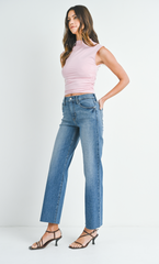 Slim Palazzo Scissor Cut Jean (med denim)