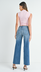 Slim Palazzo Scissor Cut Jean (med denim)