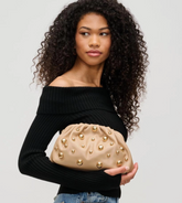 Carey Studded Clutch (natural)