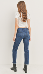 Hem Distress Slim Straight (dark denim)