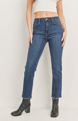 Hem Distress Slim Straight (dark denim)