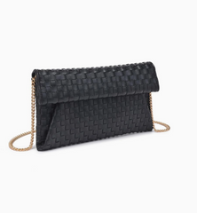 Priscilla Woven Clutch (black)