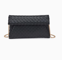 Priscilla Woven Clutch (black)
