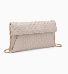 Priscilla Woven Clutch (ivory)