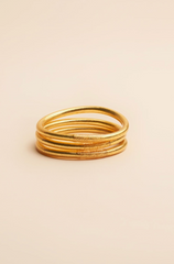 Mantra Gold Bangle Bracelet