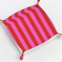 Red + Pink Stripe Trinket Tray