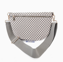 Woven Bum Bag (check grey)