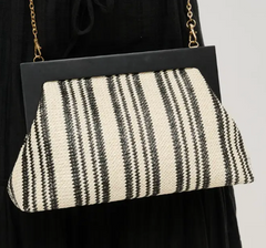 Margo Straw Stripe Clutch
