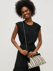 Margo Straw Stripe Clutch