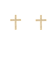Pave Crystal Cross Stud