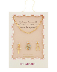 Cross + Multi Charm Necklace