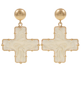 Marble Cross Earring