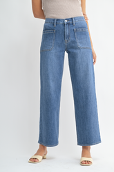 Relaxed Patch Pocket Jean (med denim)