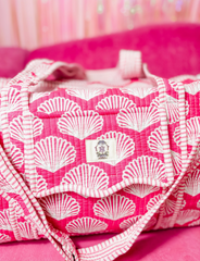 Pink Shell Quilted Large Duffle Bag