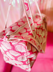 Pink Shell Quilted Large Duffle Bag