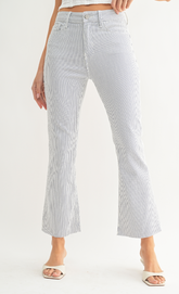 Pinstripe HR Crop Flare
