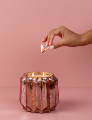 Sweet Grace Pink Glass Candle