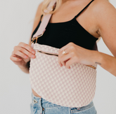 Woven Bum Bag (check blush)