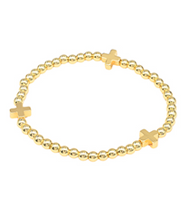 Gold Cross Bracelet (18K GP)
