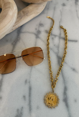 Crown Medallion Necklace