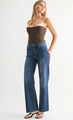 Slim Palazzo Scissor Cut Jean (dk denim)