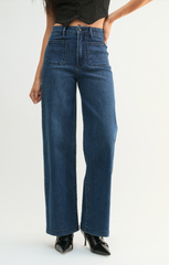 Mini Patch Pocket Wide Jean (dk denim)