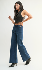 Mini Patch Pocket Wide Jean (dk denim)