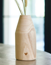 Paulownia Wood Heart Vase
