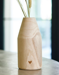 Paulownia Wood Heart Vase
