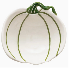 White & Green Pumpkin Bowl – 5”