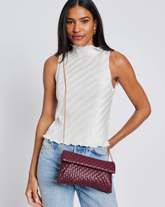 Priscilla Woven Clutch (wine)