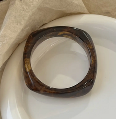 Tortoise Resin Square Bangle