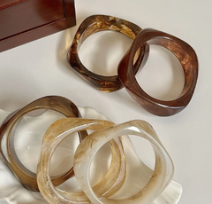 Tortoise Resin Square Bangle