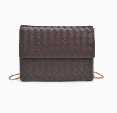 Ivy Woven Clutch (chocolate)