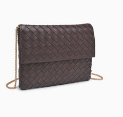 Ivy Woven Clutch (chocolate)