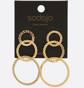 Triple Twist Hoop Earring