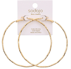 Textured Shine Hoop Earring