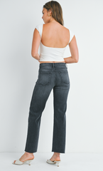 Slim Palazzo Scissor Cut Jean (wash black)