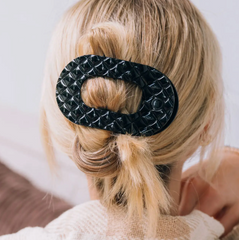 Teletie Flat Round Large Quilted Clip