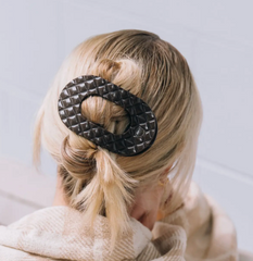 Teletie Flat Round Large Quilted Clip