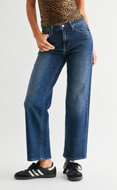 Mid Rise Slim Wide Leg (dk denim)