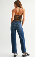 Mid Rise Slim Wide Leg (dk denim)