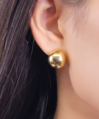Carved Out Sphere Huggie Earring