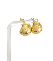 Carved Out Sphere Huggie Earring